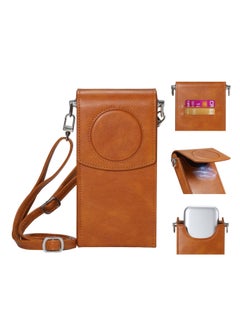 Battery Bag for Apple Vision Pro Portable PU Leather Bag for Vision Pro Battery Protection Shockproof and AntiDrop Waterproof Leather Crossbody Bag with Adjustable Strap Cell Phone and Card Holder