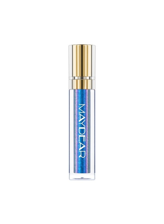 Maydear Chameleon Lipstick, High Pigmented Blue Lipstick for Women Metallic Shine Lip Gloss, Full-Coverage Multichrome Lipstick Long Lasting Rainbow Lip Makeup, Blue Cyan(03) - Image 3