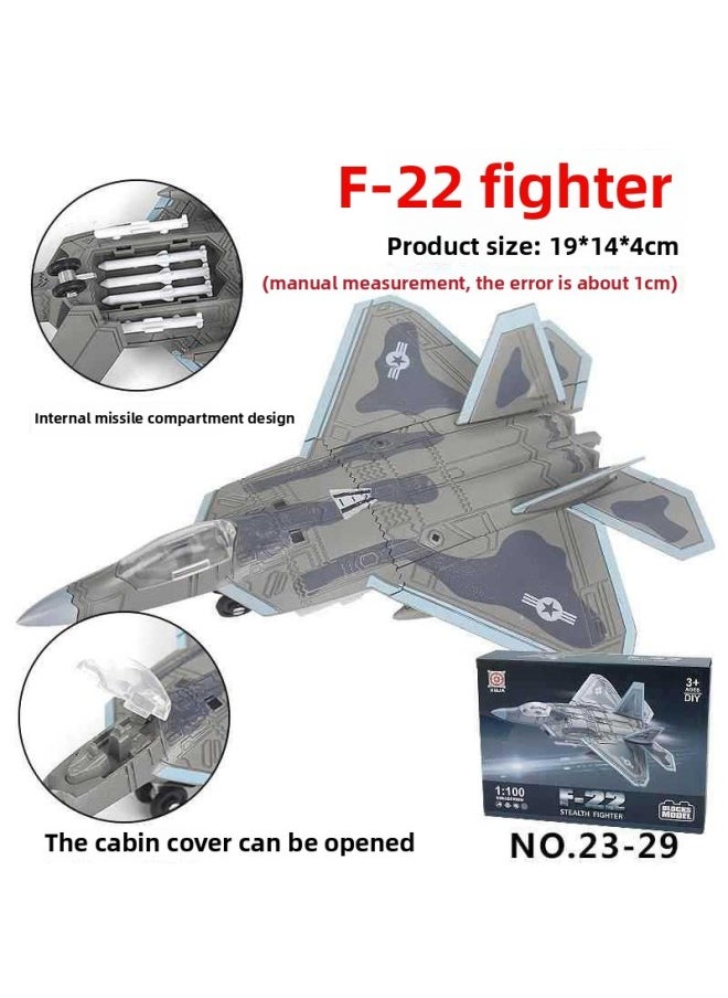 Generic - J-20 Veyron Su57 Heavy Stealth Fighter F22 Raptor Stealth Aircraft B2 Ghost Bomber Assembled Model-Color:J-20 Weilong Invisible Fighter (11:100) China - Image 1