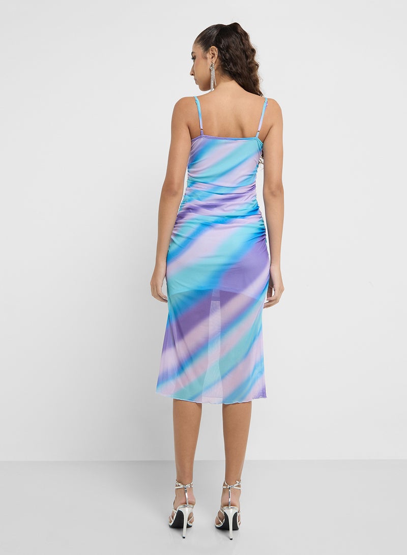 جينجر فستان مزموم بألوان مائية - Image 2