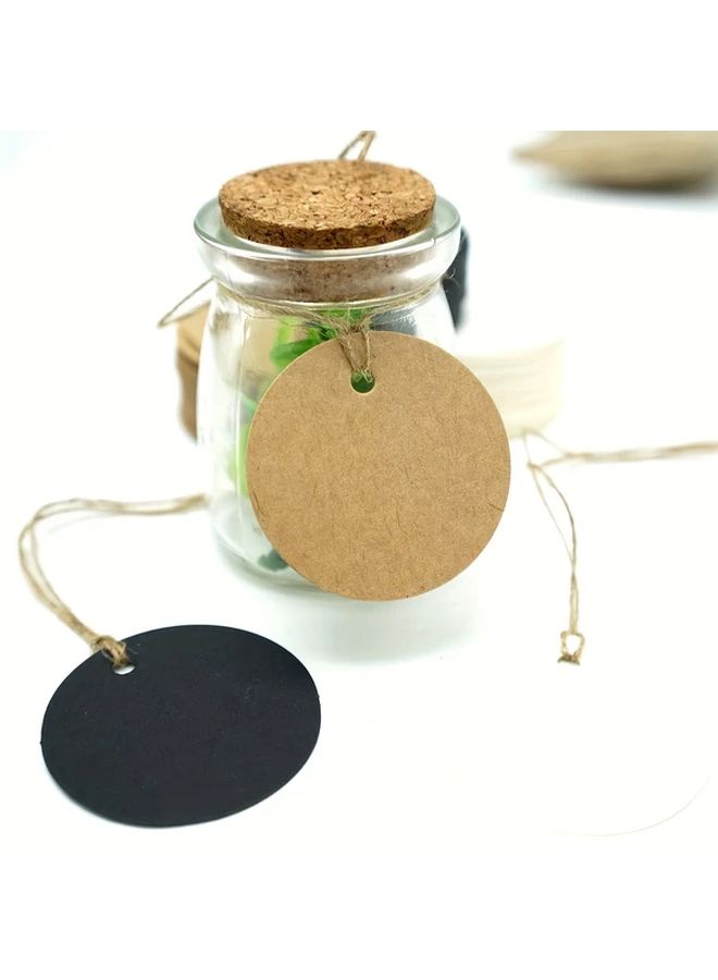 100 White Kraft Paper Gift Tags With Strings Blank Round Hang Tags For Crafts Wedding Favors Gift Wrapping - Image 5
