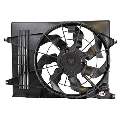 TRQ Radiator Cooling Fan Assembly Compatible with 2010-2015 Hyundai Tucson 2011-2016 Kia Sportage HY3115137 - Image 1