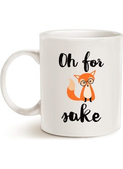 Spoil Your Wall Funny Quote Fox Coffee Mug, Oh For Fox Cute Fathers And Mothers Day Gifts Fun Cup White, 12 Oz  - Image 2