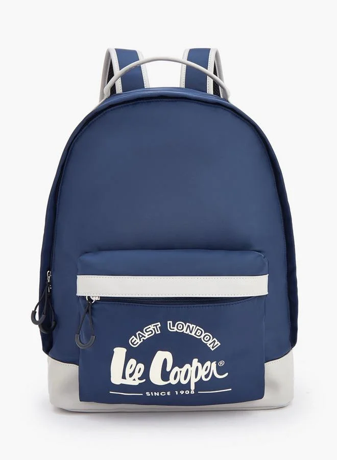 لي كوبر Logo Print Backpack With Adjustable Shoulder Straps