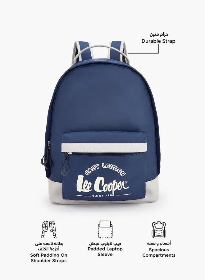 لي كوبر Logo Print Backpack With Adjustable Shoulder Straps
