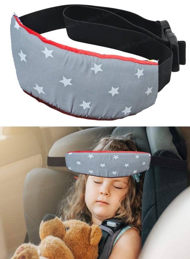 Synlark® Head Band Strap Headrest for Sleeping Traveling - Adjustable, Comfortable, Safe Head Support for Toddlers, Kids in Car Seats, Strollers and High Chairs (Grey) - Image 1