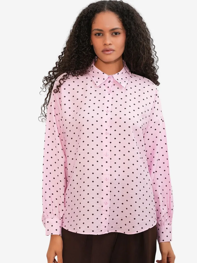 BDART Oversized Polka Dot Crepe Shirt