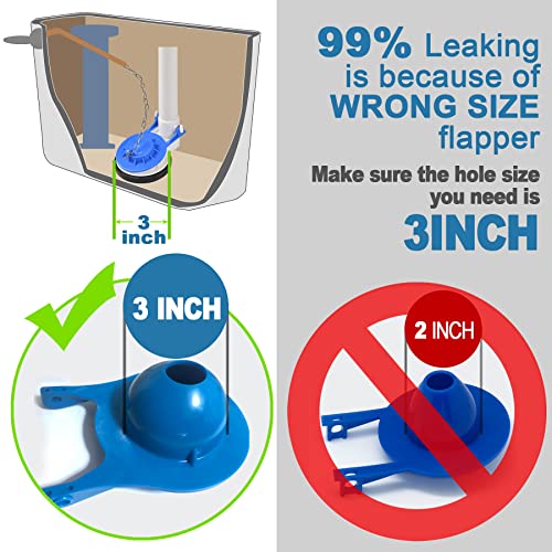 Uming Toilet Flapper Replacement kit 3 Inch for TOTO Toilet Tank Flapper Stopper Flap Plug 3'' Easy to Install w/Stainless Chain Rubber fit 3-inch Flush Valve for G-Max, THU499S, THU331S, THU175S & 2021BP - Image 2