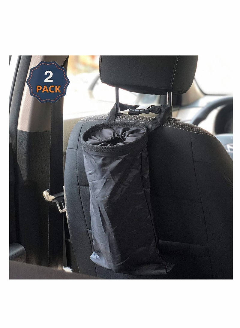 Excefore Car Trash Bag Leakproof Litter Bag, Console and Headrest Garbage Bin, Detachable Garbage Storage Bag for Litter, Seat Back Hanging Trashbag Waterproof, Auto Trash Bag (2 Pack) - Image 1