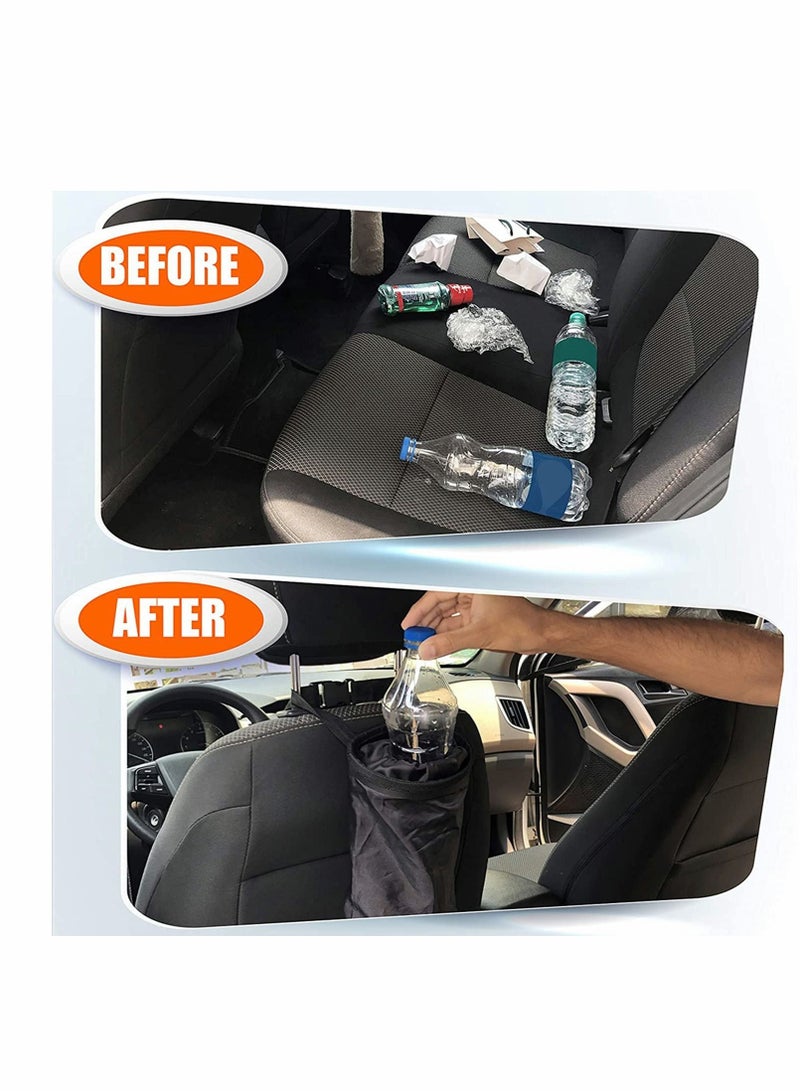 Excefore Car Trash Bag Leakproof Litter Bag, Console and Headrest Garbage Bin, Detachable Garbage Storage Bag for Litter, Seat Back Hanging Trashbag Waterproof, Auto Trash Bag (2 Pack) - Image 3