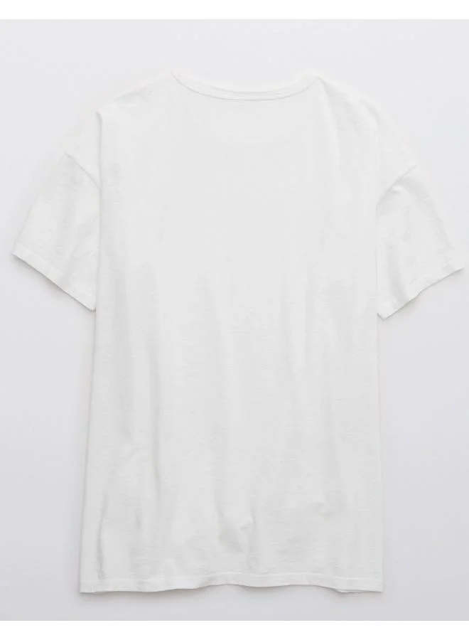 آري من امريكان ايجل Aerie Distressed Basic Boyfriend T-Shirt