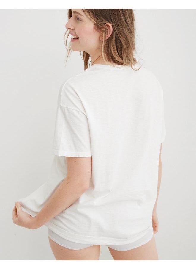 Aerie - Aerie Distressed Basic Boyfriend T-Shirt - Image 1