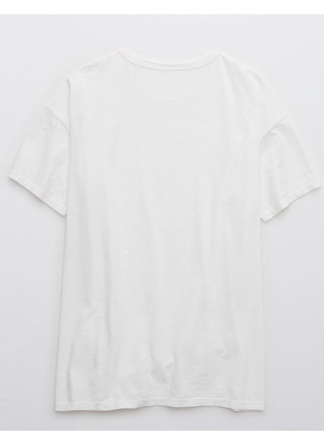 Aerie - Aerie Distressed Basic Boyfriend T-Shirt - Image 1