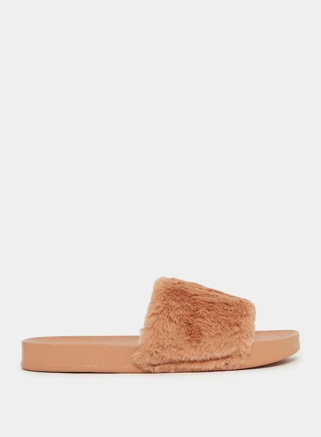 Styli Faux Fur Bedroom Slippers