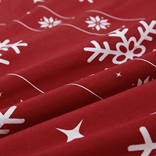 Vaulia Soft Microfiber Christmas Bedding Duvet Cover Set, Snowflake Pattern Design for Holidays, Red Color - Queen Size (1 Duvet Cover and 2 Pillow Shams) - Image 5