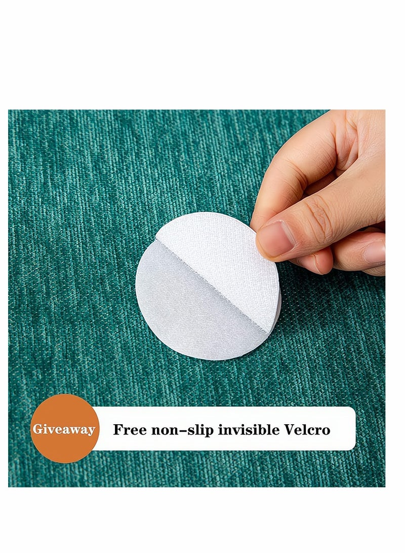 KASTWAVE Stretch Sofa Slipcover, Couch Cover Soft Sofa Throw Covers Furniture Protector for Cushion Couch, Non Slip and Elastic with Lace Tassel for Kids Pets, 71 x 118 Inch, Cypress Green, 1 Pcs - Image 3