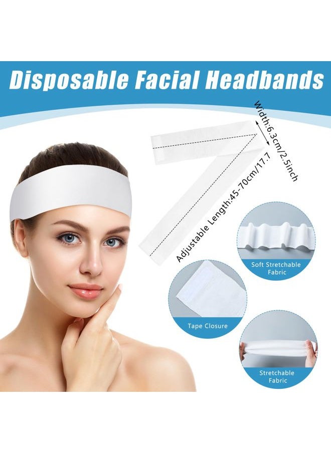 Jiuguva - 20 Sets Disposable Facial Headband and Spa Wrap Bathrobe Adjustable Nonwoven Bath Wrap Spa Headbands for Women Sauna Salon Skirt Sweat Steaming Hair, White - Image 1