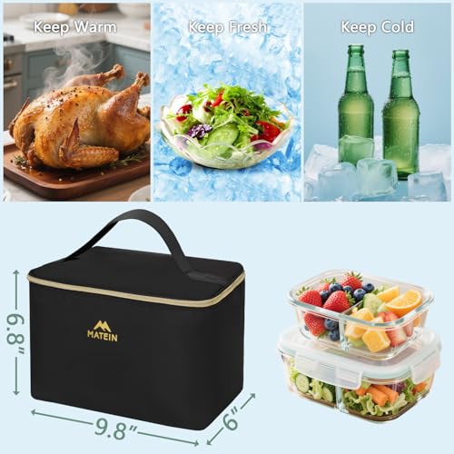 MATEIN Rolling Laptop Bag for Women, 15.6 Inch Rolling Briefcase with Wheels &Detachable Cart, Roller Computer Teacher Tote Bag with Insulated Lunch Box Gift for Nurse Work Business Office, Deep Black - Image 5