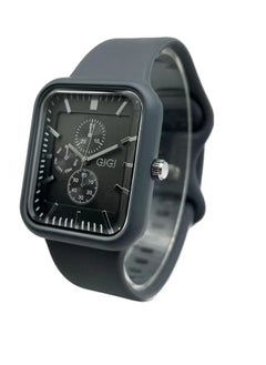 GIGI Analog Watch With Black Leather Strap For Unisex