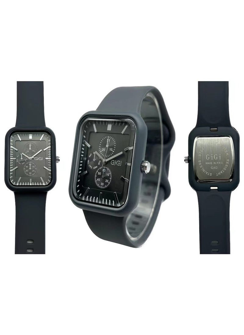 GiGi - GIGI Analog Watch With Black Leather Strap For Unisex - Image 1
