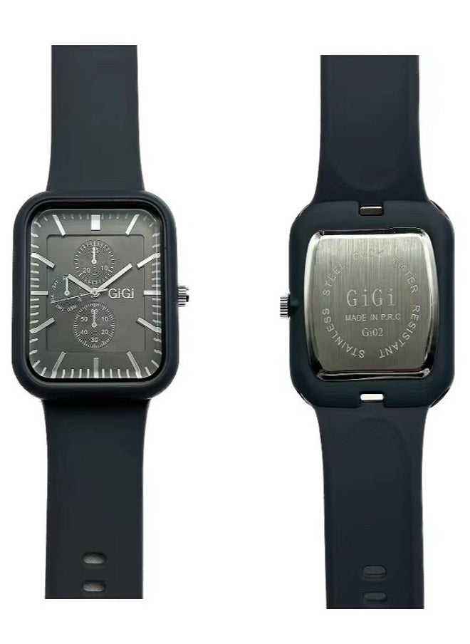 GiGi - GIGI Analog Watch With Black Leather Strap For Unisex - Image 1
