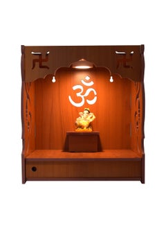 CrazyInk CrazyInk Handmade Beautiful Wooden TempleHome TemplePuja MandirWall Hanging and Table Top Home Mandir TempleHome Decor Beautiful Wooden Temple with Storage Box RED RED  - Image 1