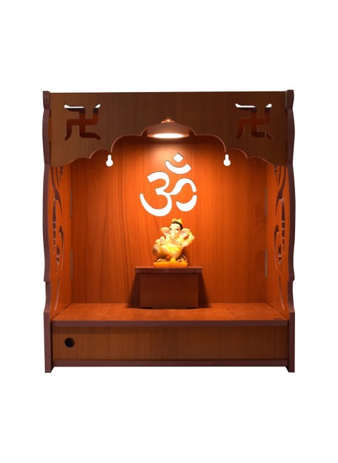 CrazyInk Handmade Beautiful Wooden TempleHome TemplePuja MandirWall Hanging and Table Top Home Mandir TempleHome Decor Beautiful Wooden Temple with Storage Box RED RED