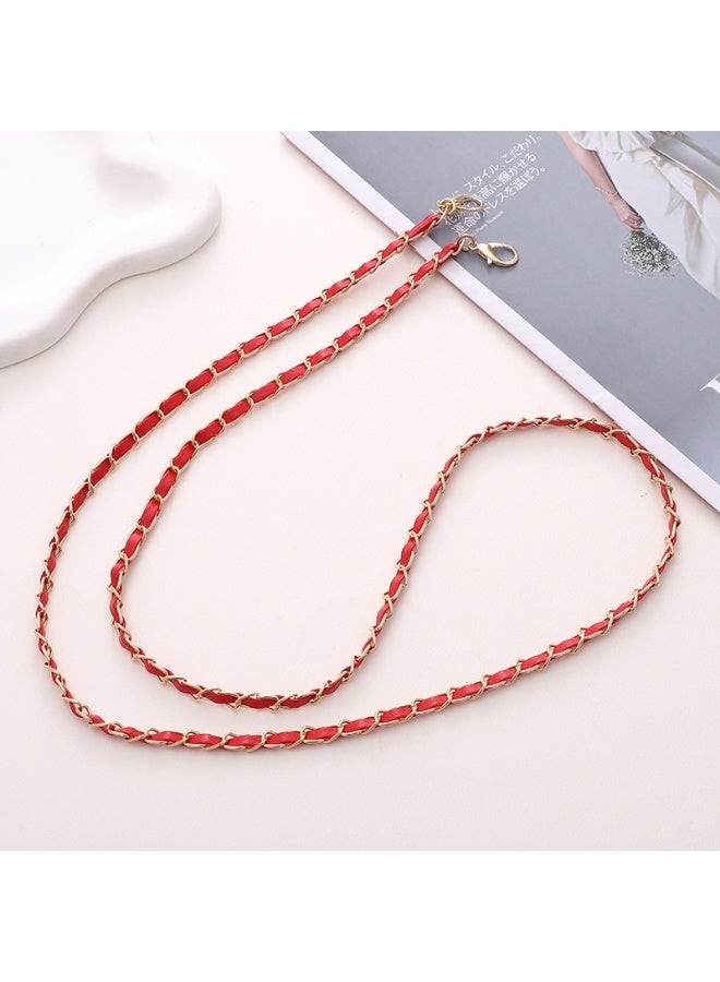 NIBEMINENT Phone Charm/ Chain Strap for Women Girls, Leather Slant Across Cell Phone Case Lanyard Wrist Strap，K1923/Dahong