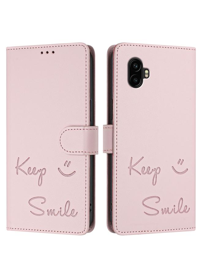 S-TOP Case For Samsung Galaxy XCover6 Pro Smile Embossing RFID Leather Phone Case - Image 3