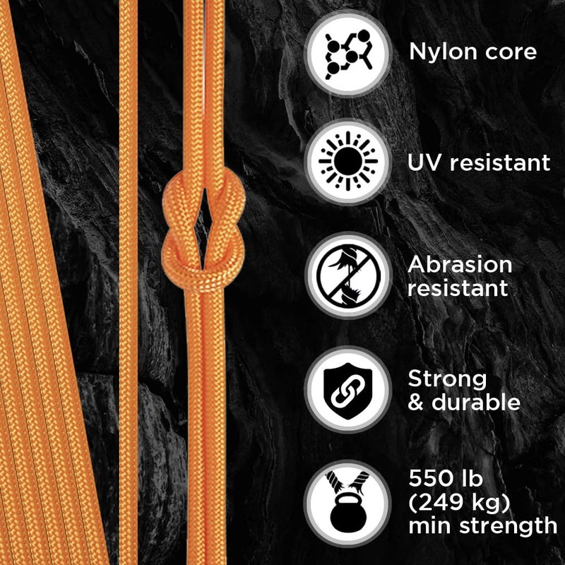 TECEUM Paracord Type III 550 Apricot â€“ 100 ft â€“ 4mm â€“ Tactical Rope MIL-SPEC â€“ Outdoor para Cord â€“Camping Hiking Fishing Gear and Equipment â€“ EDC Parachute Cord â€“ Strong Survival Rope - Image 3