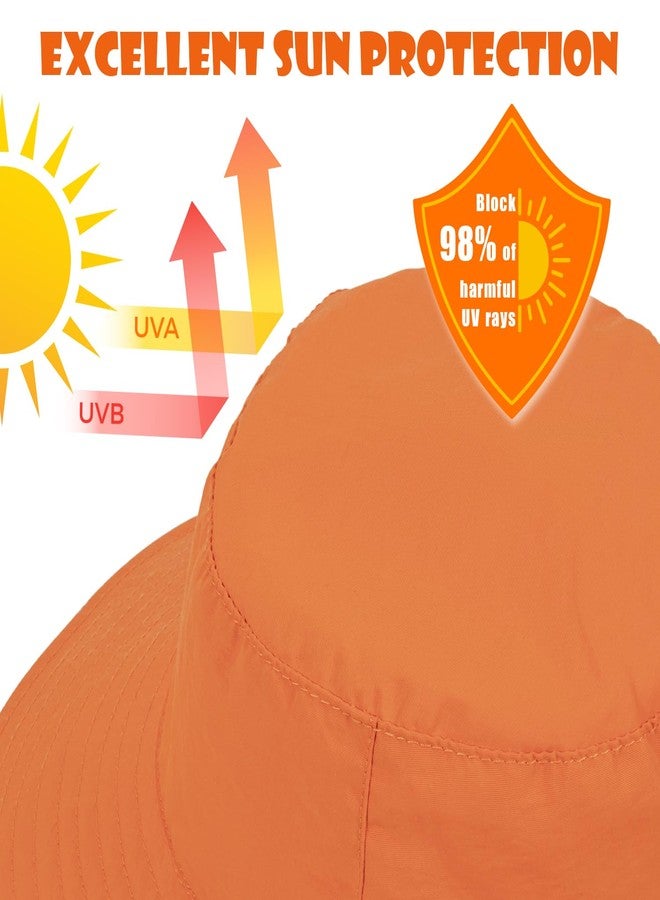HONGTEYA 2-Pack Baby Sun Hat Kids Summer UPF 50+ Sun Protective Toddler Bucket Hat Wide Brim Adjustable Beach Hats for Boys Girls Age 0-6 Years (Brown + White) - Image 2