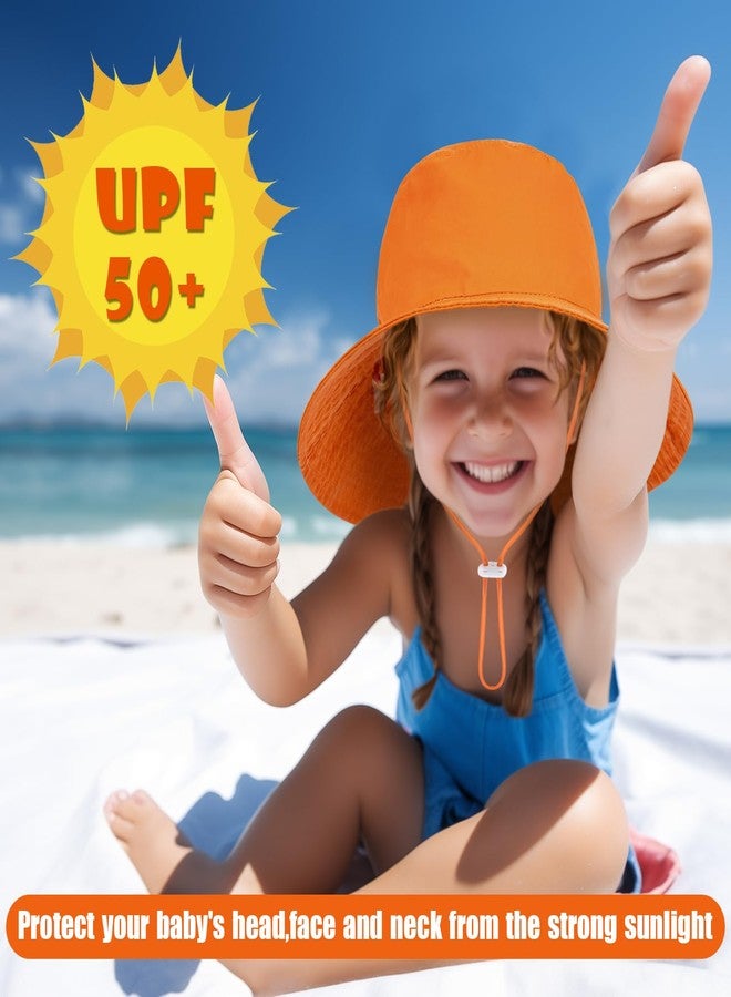 HONGTEYA 2-Pack Baby Sun Hat Kids Summer UPF 50+ Sun Protective Toddler Bucket Hat Wide Brim Adjustable Beach Hats for Boys Girls Age 0-6 Years (Brown + White) - Image 5