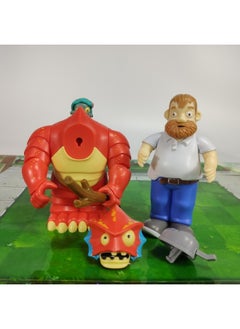 Plant Vs. Zombie Soft Glue Triple Shooter Large Three Pea Doll Pirate Deep Sea Giant Toy-Color:Deep Sea Giant (ejection Head) + Dave (ejection Hat)