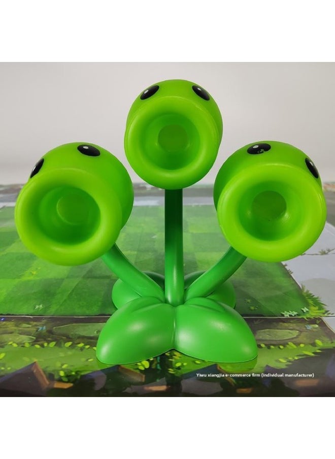 Generic - Plant Vs. Zombie Soft Glue Triple Shooter Large Three Pea Doll Pirate Deep Sea Giant Toy-Color:Deep Sea Giant (ejection Head) + Dave (ejection Hat) - Image 1