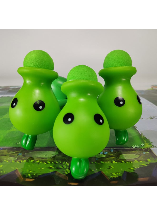 Generic - Plant Vs. Zombie Soft Glue Triple Shooter Large Three Pea Doll Pirate Deep Sea Giant Toy-Color:Deep Sea Giant (ejection Head) + Dave (ejection Hat) - Image 1