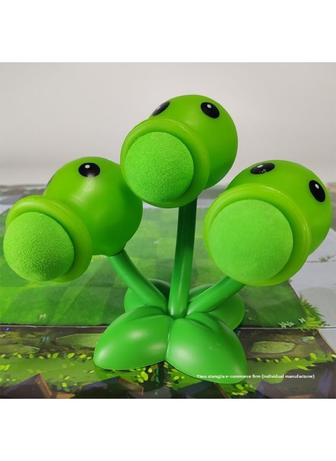 Generic - Plant Vs. Zombie Soft Glue Triple Shooter Large Three Pea Doll Pirate Deep Sea Giant Toy-Color:Deep Sea Giant (ejection Head) + Dave (ejection Hat) - Image 1