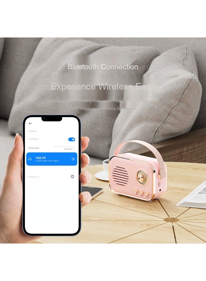 NIBEMINENT Creative Retro Radio Bluetooth Speaker Portable Phone Subwoofer Retro Usb Mini American Speaker  - Image 2