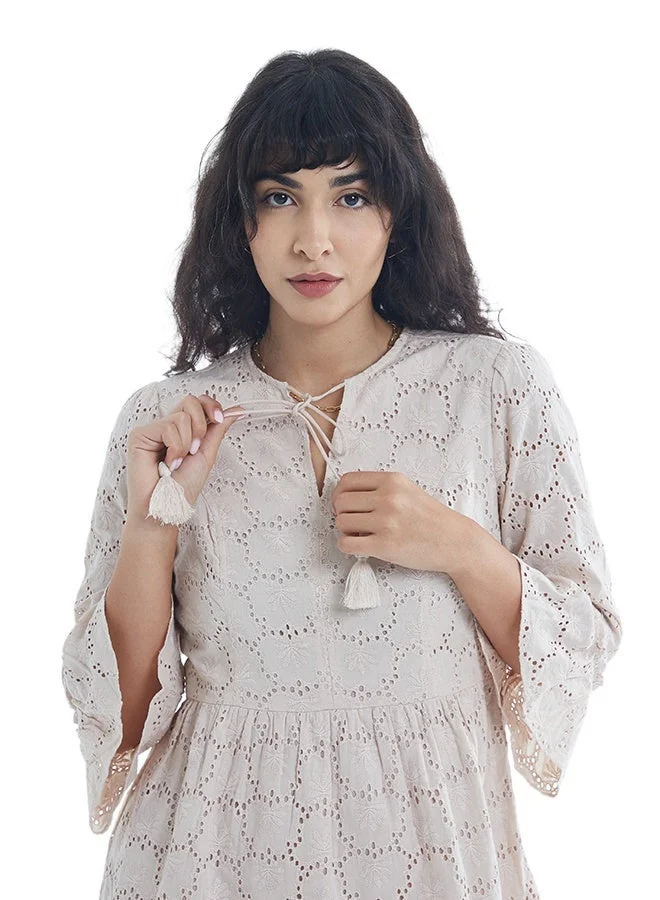 Asharae  Women's Full Sleeve Dress With String At Neck Cotton Comfortable Material, Casual Fashion Wear, Daily Wear Outfit, Special Occasion Outfit, Trendy & Chic Apparel for Women | Best Price UAE