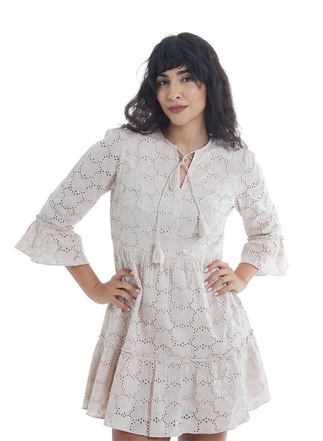 Asharae  Women's Full Sleeve Dress With String At Neck Cotton Comfortable Material, Casual Fashion Wear, Daily Wear Outfit, Special Occasion Outfit, Trendy & Chic Apparel for Women | Best Price UAE