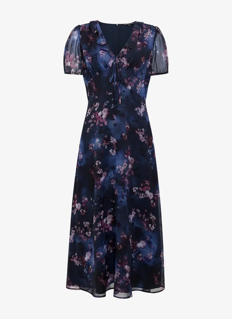 French Connection  Women's Navy Multi Clara Emina Midi Smock Dress for Women | Best Price UAE