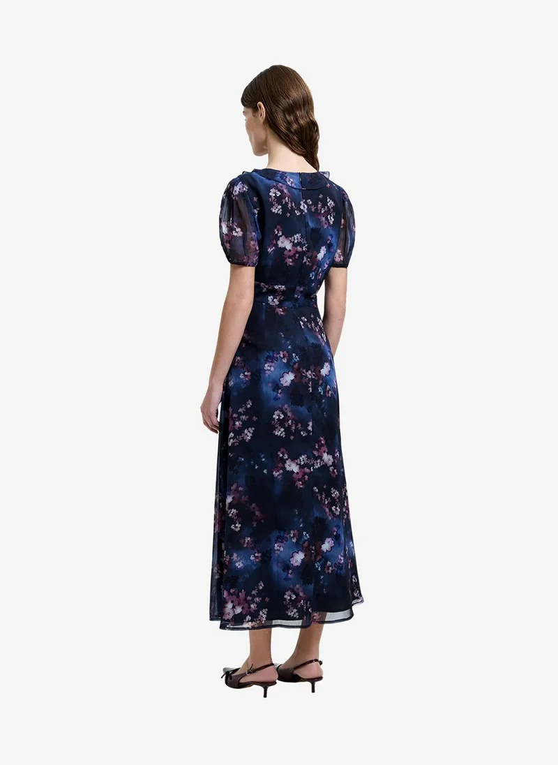 French Connection  Women's Navy Multi Clara Emina Midi Smock Dress for Women | Best Price UAE