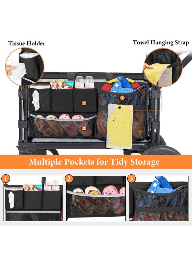 GRAOSO Stroller Wagon Cargo Net, Wagon Accessories Organizer Compatible with WONDERFOLD W-Series Models, Large Capacity Mesh Cargo Storage Bag with Sorting Pockets Compatible with Keenz Wagon, Black - Image 4