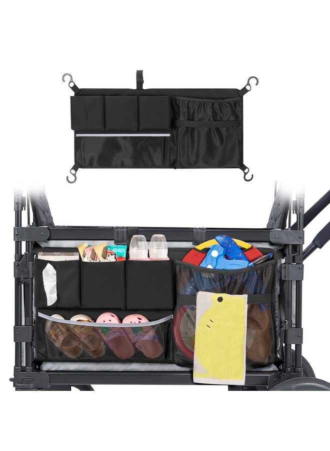 GRAOSO Stroller Wagon Cargo Net, Wagon Accessories Organizer Compatible with WONDERFOLD W-Series Models, Large Capacity Mesh Cargo Storage Bag with Sorting Pockets Compatible with Keenz Wagon, Black - Image 1
