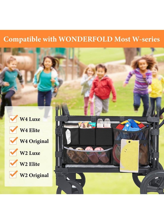 GRAOSO Stroller Wagon Cargo Net, Wagon Accessories Organizer Compatible with WONDERFOLD W-Series Models, Large Capacity Mesh Cargo Storage Bag with Sorting Pockets Compatible with Keenz Wagon, Black - Image 5