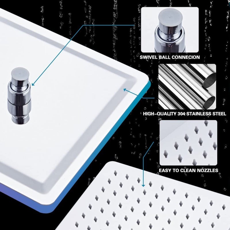 TOSCH Stainless Steel 304 Grade 10X10 High Pressure Square Extra Heavy Rainfall Ultra Slim Ceiling or Wall mount Overhead shower (Without Arm) Chrome Finishing (Series-Super Heavy) - Image 3
