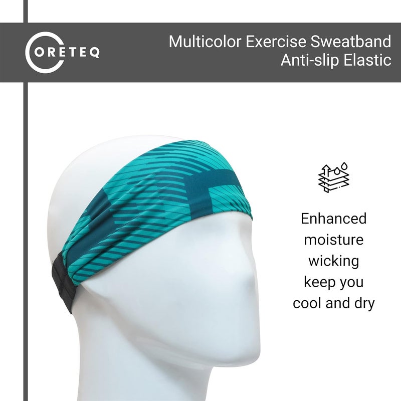 Coreteq Printed Multifunction Sports Sweatband Headband with Silicon Elastic Band Anti-Slip Men and Women (Ziggy Green) - Image 3