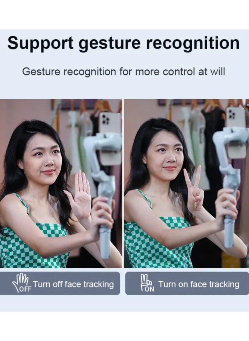 Generic - L7CPro Plus 3-axis Foldable Handheld 360⁰ Rotate AI Facial Intelligent Tracking Smartphone Stabilizer Gimbal With Sensor Fill Light & Stand - Image 1