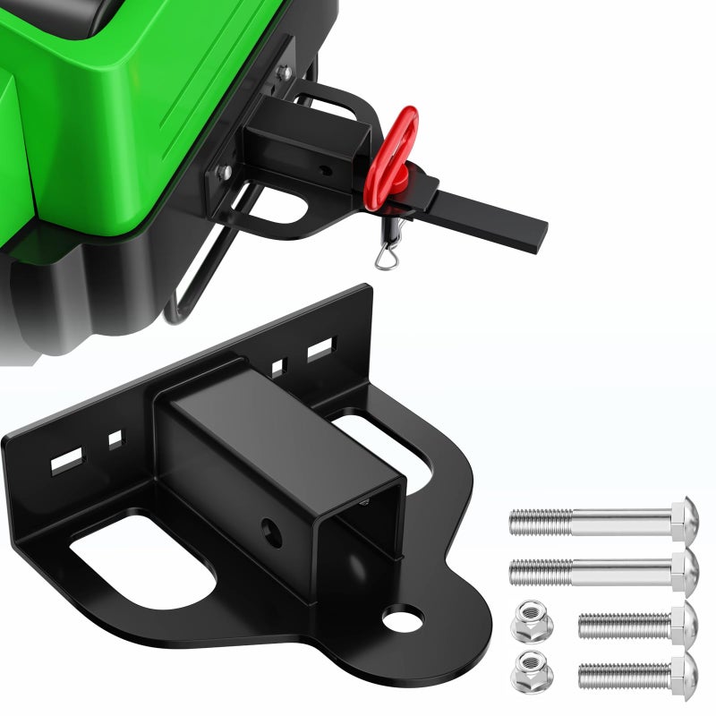 OGYE Upgraded Zero Turn Lawn Mower Hitch with 2 Receiver 6mm Thicker Heavy Duty Steel Bolt On Trailer Hitch Receivers Compatible with Many Models Lawn Mower Tractor Trailer Golf Cart ATV Etc - Image 2