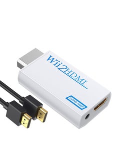 Wii to HDMI Converter,Wii HDMI Adapter with Hdmi Cable Connect Wii Console to HDMI Display in 1080p Output Video with 3.5mm Audio Supports All Wii Display Modes White