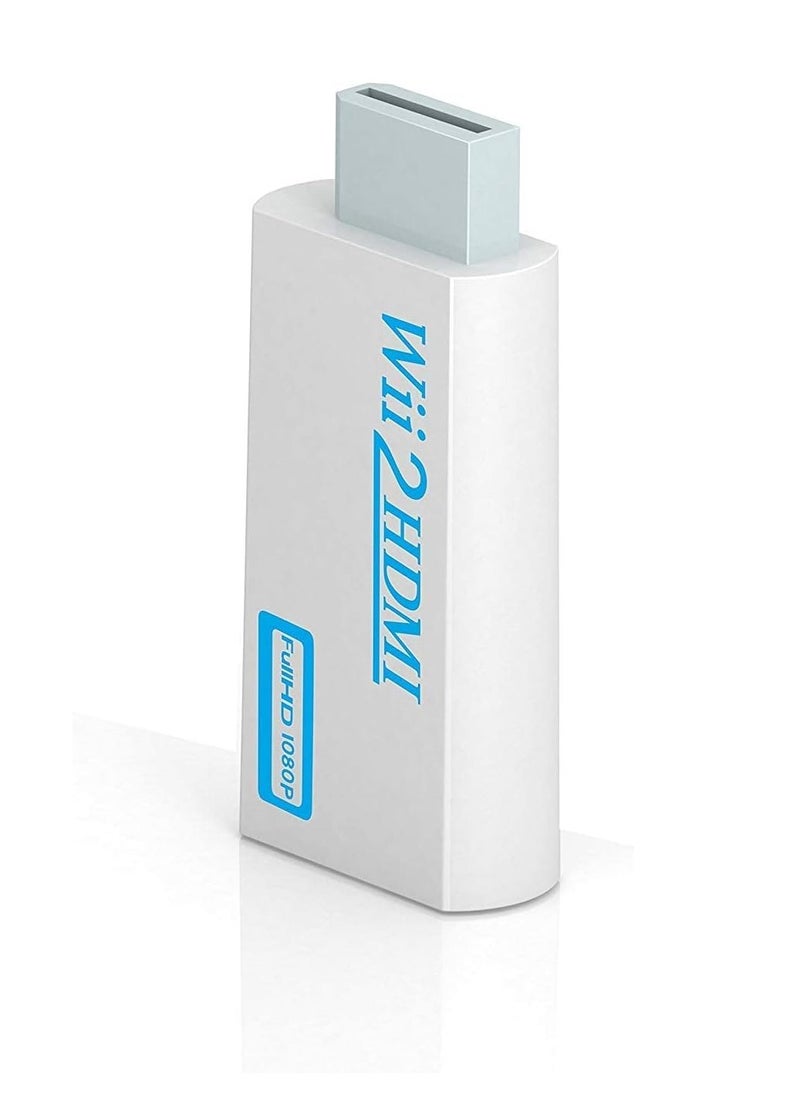 General - Wii to HDMI Converter,Wii HDMI Adapter with Hdmi Cable Connect Wii Console to HDMI Display in 1080p Output Video with 3.5mm Audio Supports All Wii Display Modes White - Image 1